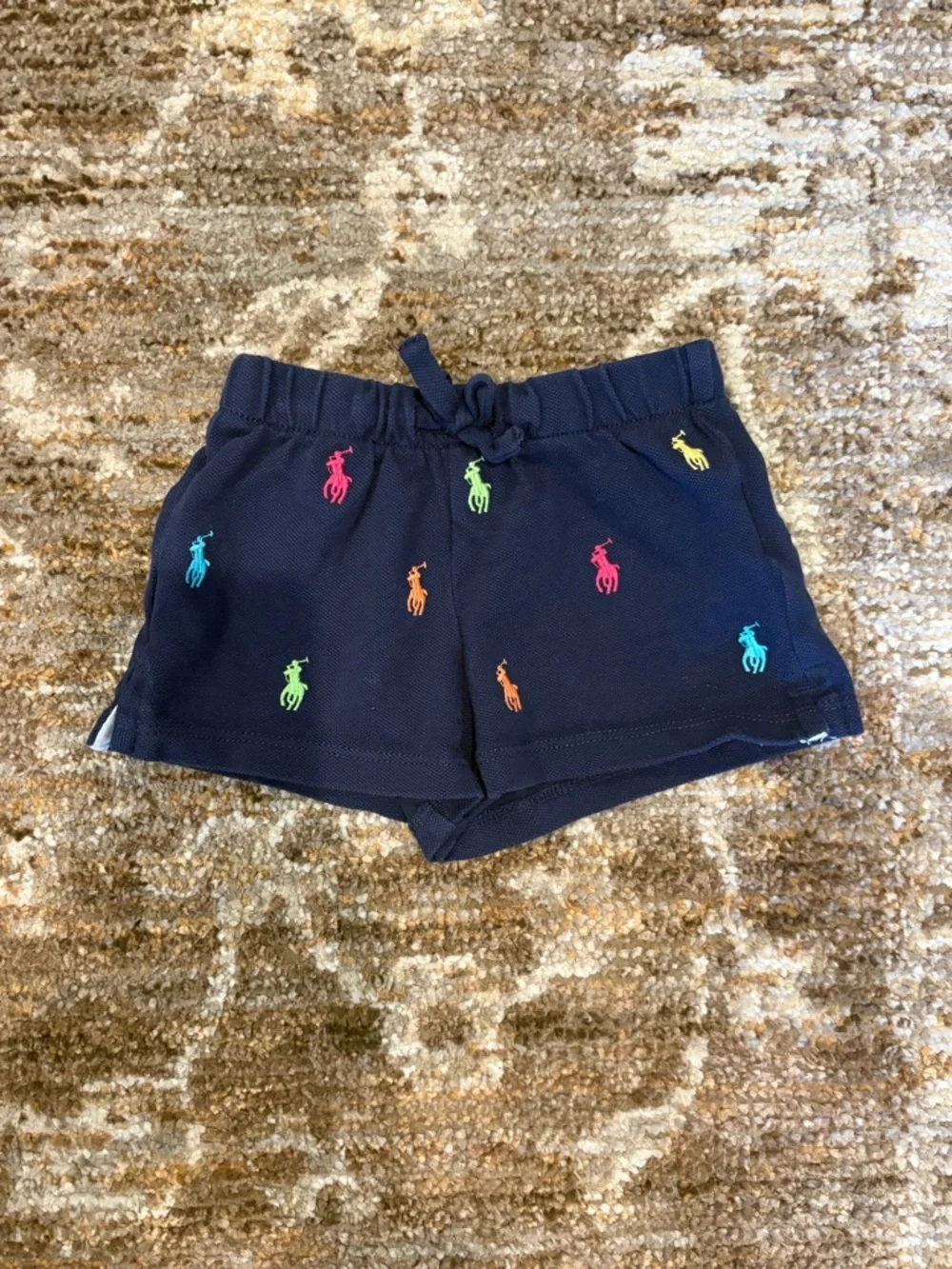 Ralph Lauren Navy Embroidered logo baby Shorts
